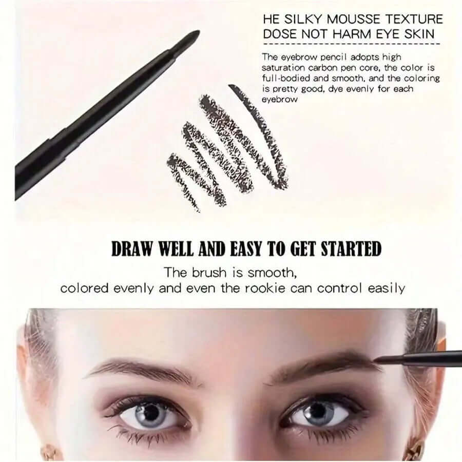 3-Piece Waterproof Black Eyeliner Pencils — Smudge-Proof, Long-Lasting, Beginner-Friendly