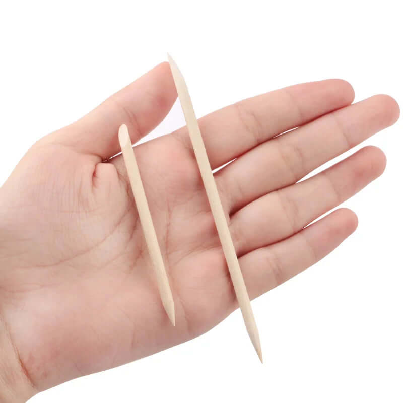 Nail Art Pusher & Cuticle Remover Kit – Wood Sticks, 100/50 Pack
