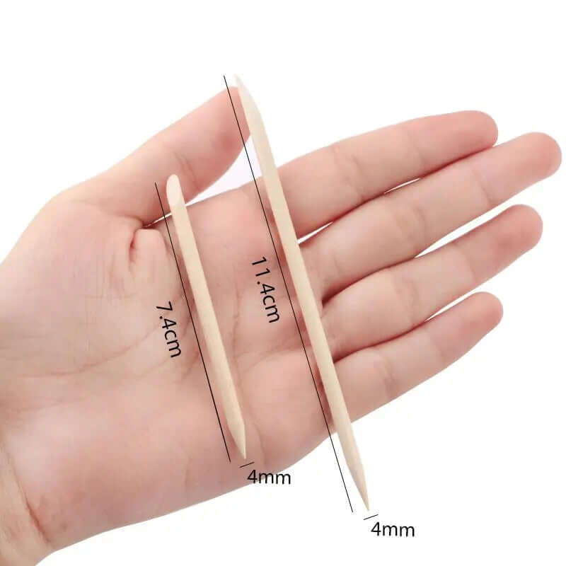 Nail Art Pusher & Cuticle Remover Kit – Wood Sticks, 100/50 Pack