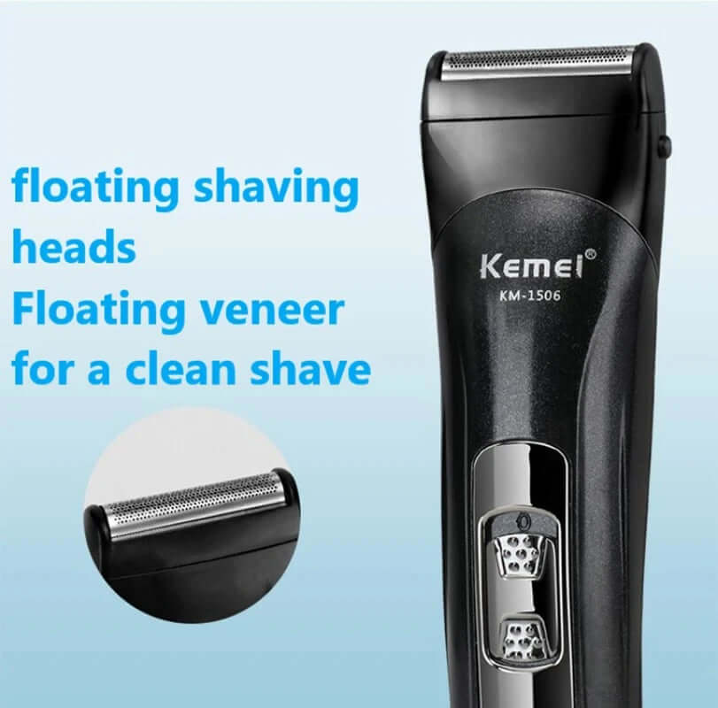 3-in-1 Electric Shaver KM-1506 — USB Rechargeable Trimmer for Hair, Nose, and Shaving