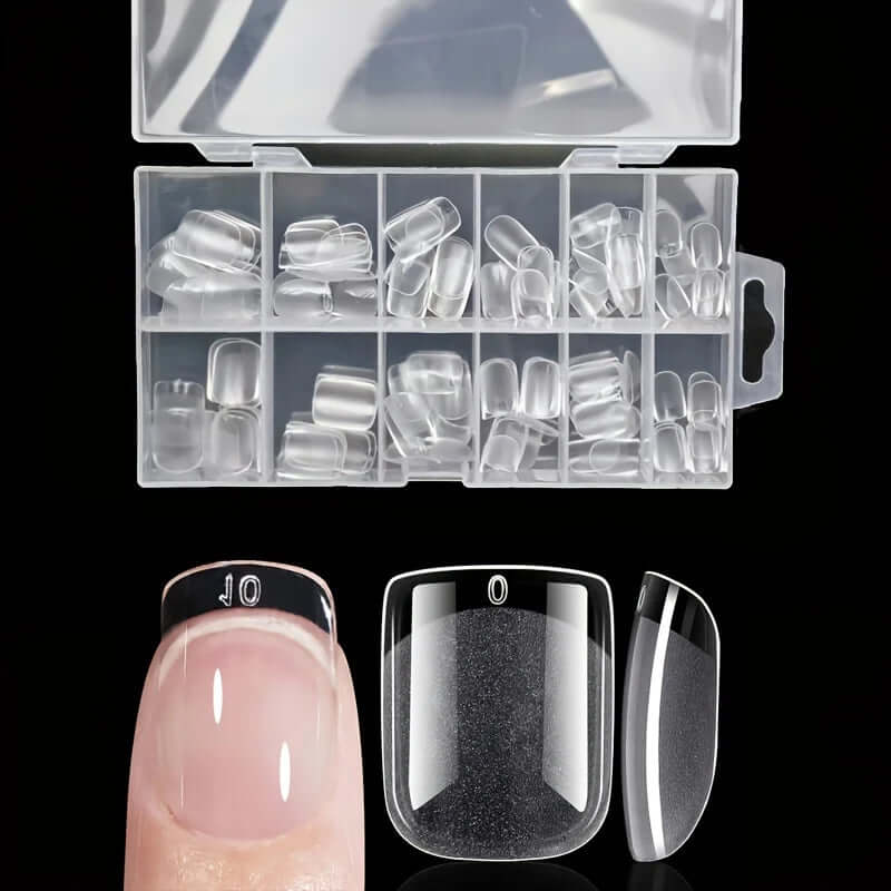120Pcs Full Cover Press-On Nail Tips – Stiletto, Almond, Square, Coffin, French, Soak-Off Gel Extension Tips