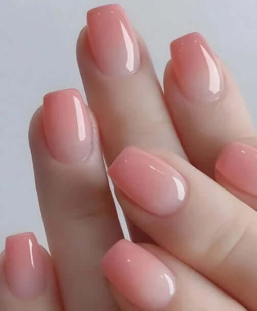 Glossy Pink Press-On Nails 24pcs – Medium Square, Full-Cover Fake Nails
