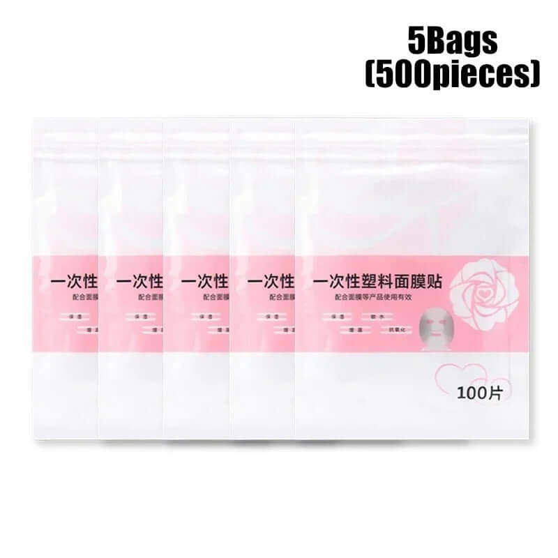 Disposable Full-Face Mask with Neck Stickers – Transparent Paper Wrap (500/100 Pcs)