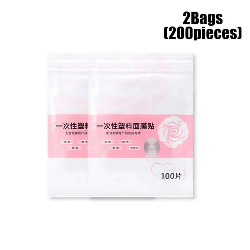 Disposable Full-Face Mask with Neck Stickers – Transparent Paper Wrap (500/100 Pcs)