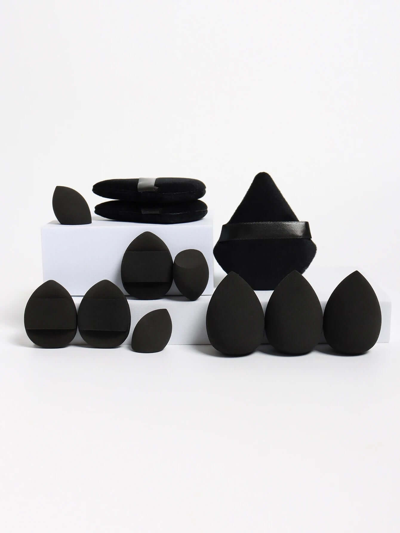 Premium 12-Piece Sponge Set — Loose Powder Puffs, Air Cushions, Beauty Eggs, Mini Sponges.