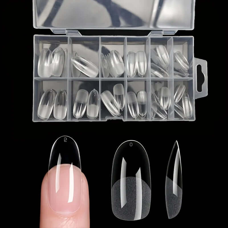 120Pcs Full Cover Press-On Nail Tips – Stiletto, Almond, Square, Coffin, French, Soak-Off Gel Extension Tips