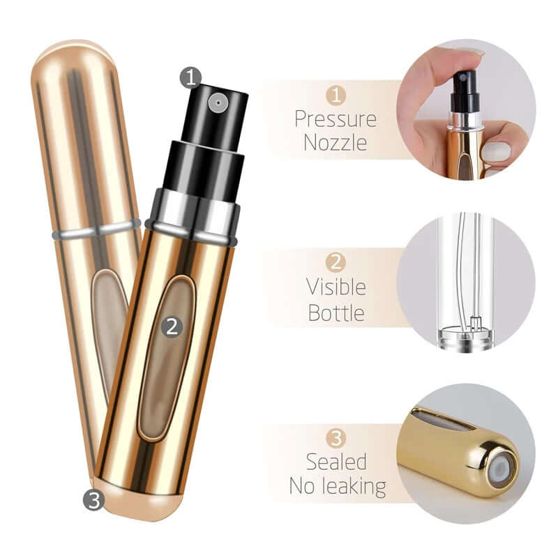 Mini 5ml Perfume Atomizer (Aluminum) — Refillable Travel Spray Bottle