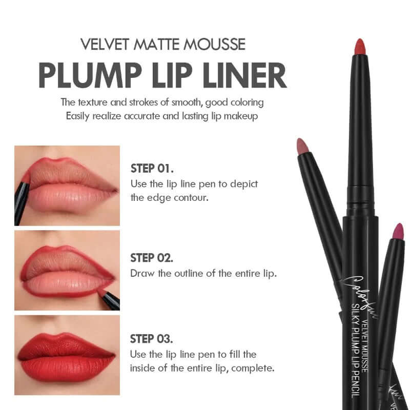12-Color Waterproof Matte Lipliner Pencils — Red Contour Tint, Long-Lasting Lipstick