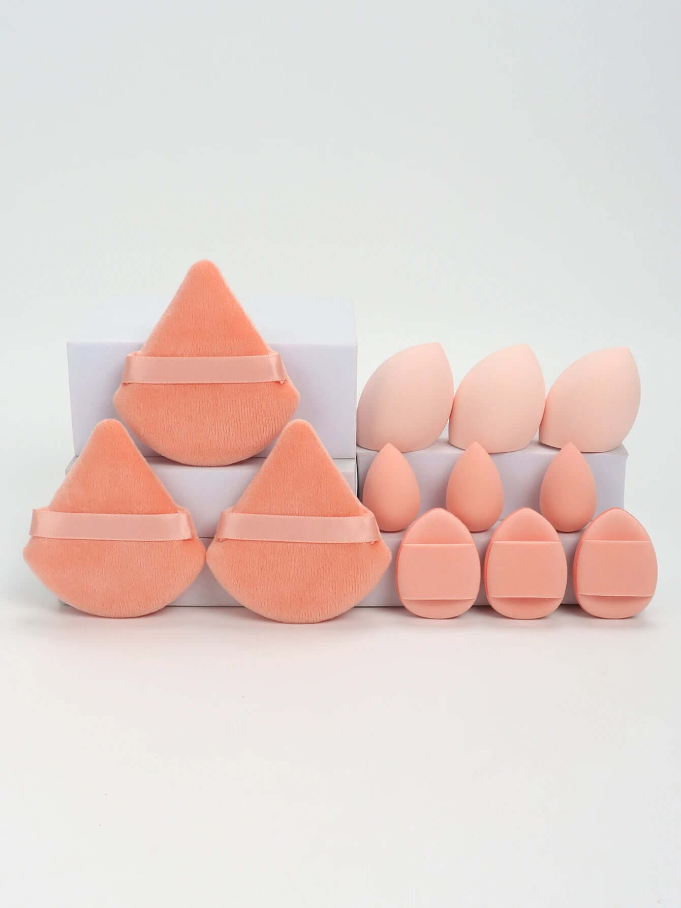 Premium 12-Piece Sponge Set — Loose Powder Puffs, Air Cushions, Beauty Eggs, Mini Sponges.