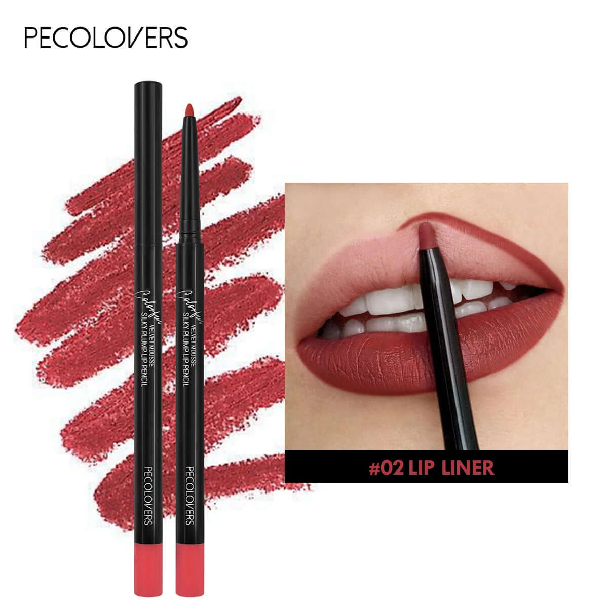 12-Color Waterproof Matte Lipliner Pencils — Red Contour Tint, Long-Lasting Lipstick