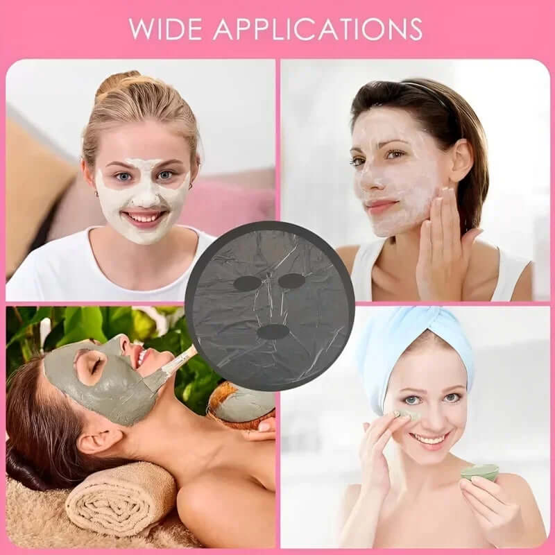 Disposable Full-Face Mask with Neck Stickers – Transparent Paper Wrap (500/100 Pcs)