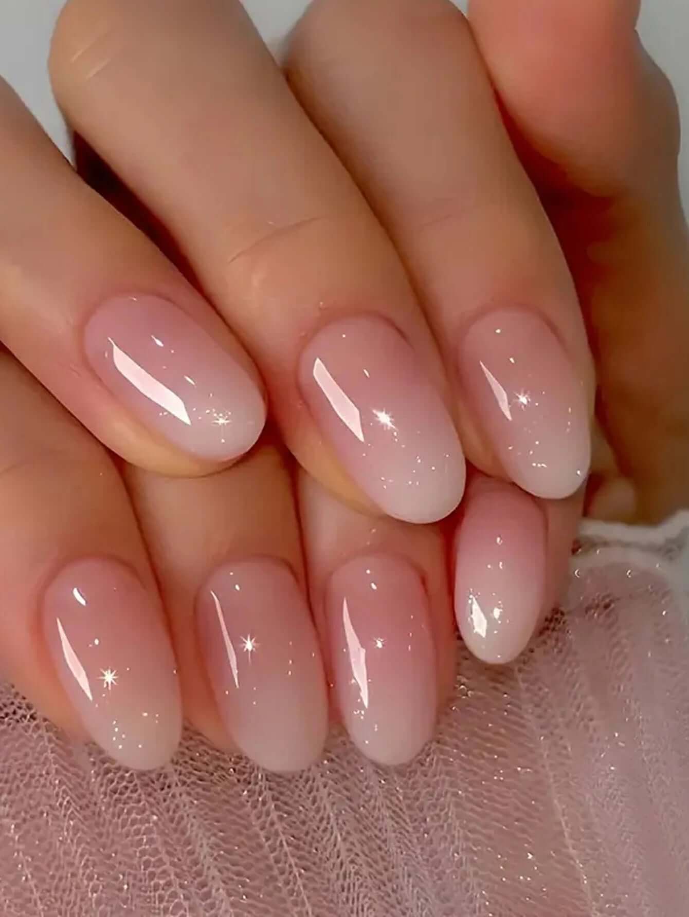 Glossy Pink Press-On Nails 24pcs – Medium Square, Full-Cover Fake Nails