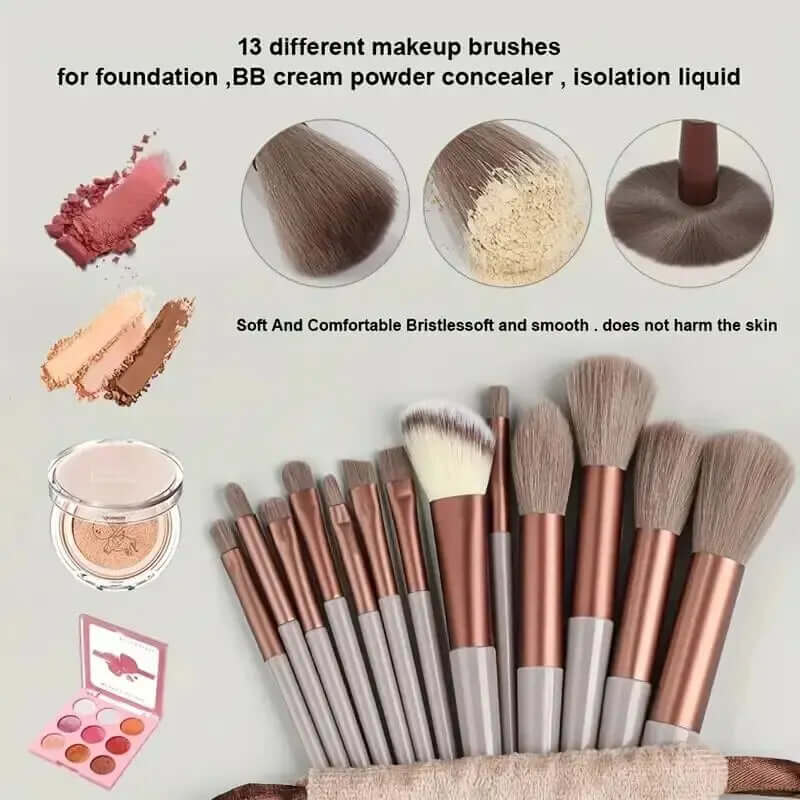 Soft & Fluffy Makeup Brush Set – Professional Kabuki, Foundation, Blending Eyeshadow Tools