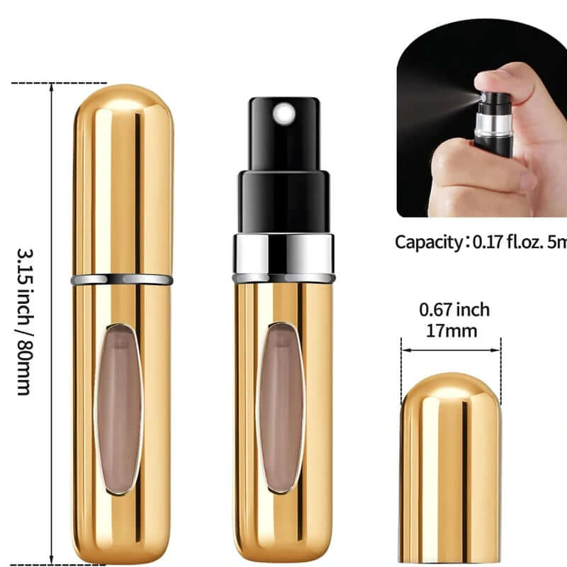 Mini 5ml Perfume Atomizer (Aluminum) — Refillable Travel Spray Bottle
