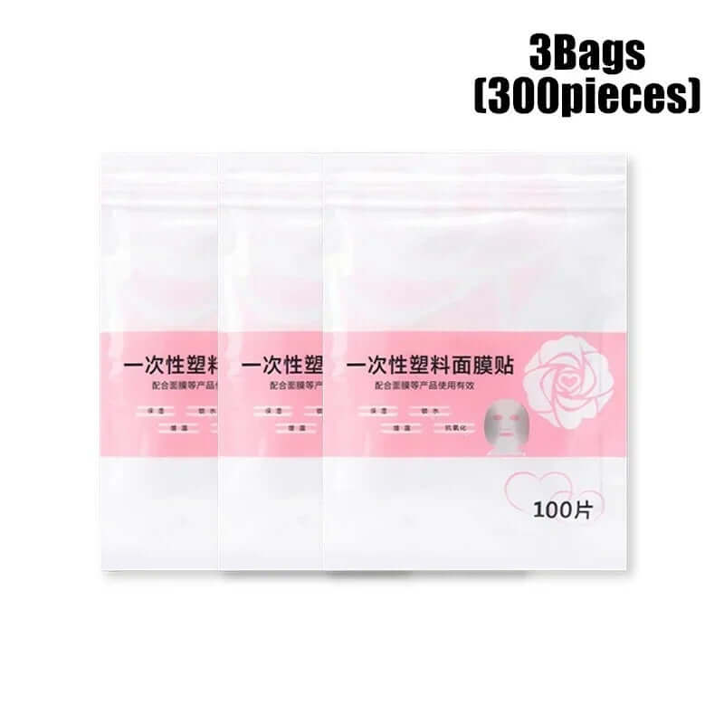 Disposable Full-Face Mask with Neck Stickers – Transparent Paper Wrap (500/100 Pcs)