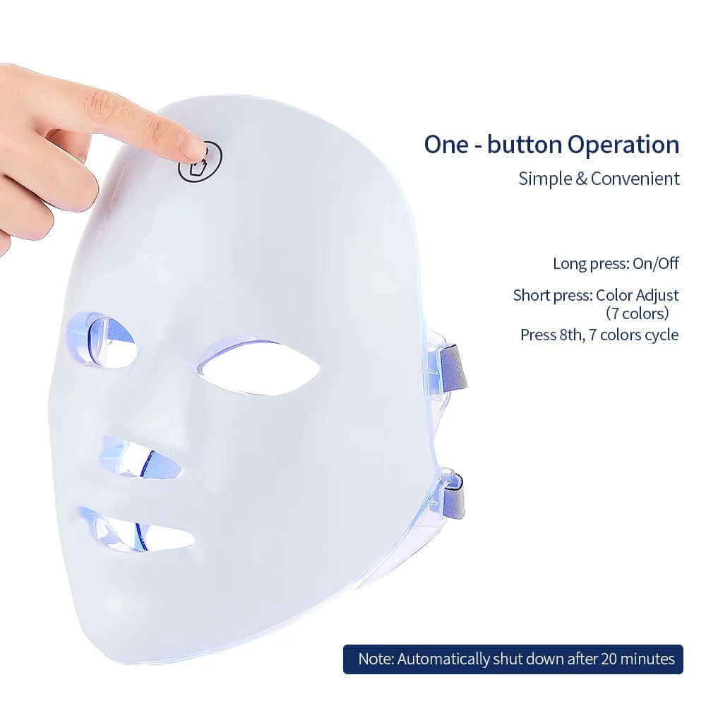 Wireless LED Face Mask – 7-Color Light Therapy for Face & Neck