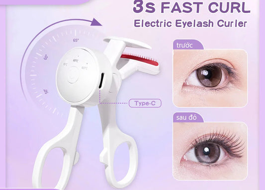 Heated Eyelash Curler — Frameless Design, Auto Temperature Control, Rechargeable