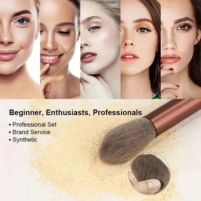 Soft & Fluffy Makeup Brush Set – Professional Kabuki, Foundation, Blending Eyeshadow Tools