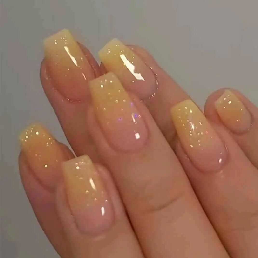 Glossy Pink Press-On Nails 24pcs – Medium Square, Full-Cover Fake Nails
