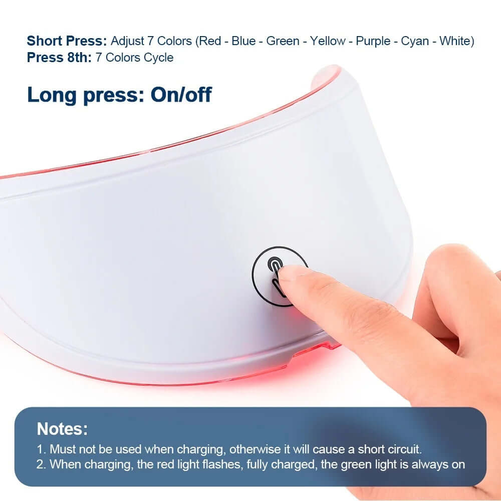Wireless LED Face Mask – 7-Color Light Therapy for Face & Neck