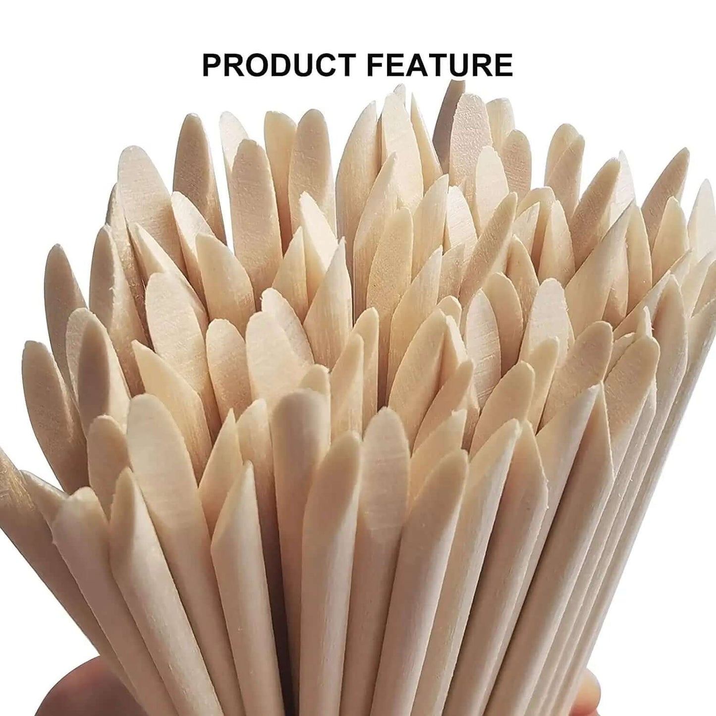 Nail Art Pusher & Cuticle Remover Kit – Wood Sticks, 100/50 Pack