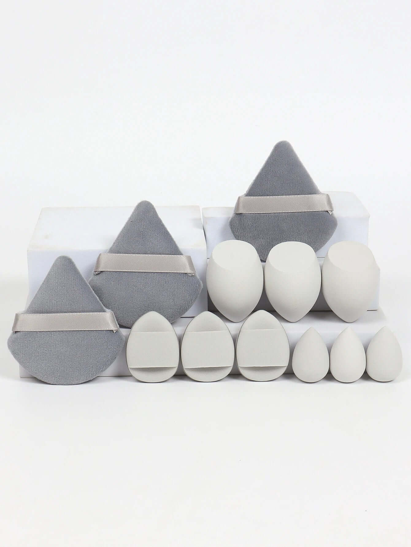 Premium 12-Piece Sponge Set — Loose Powder Puffs, Air Cushions, Beauty Eggs, Mini Sponges.