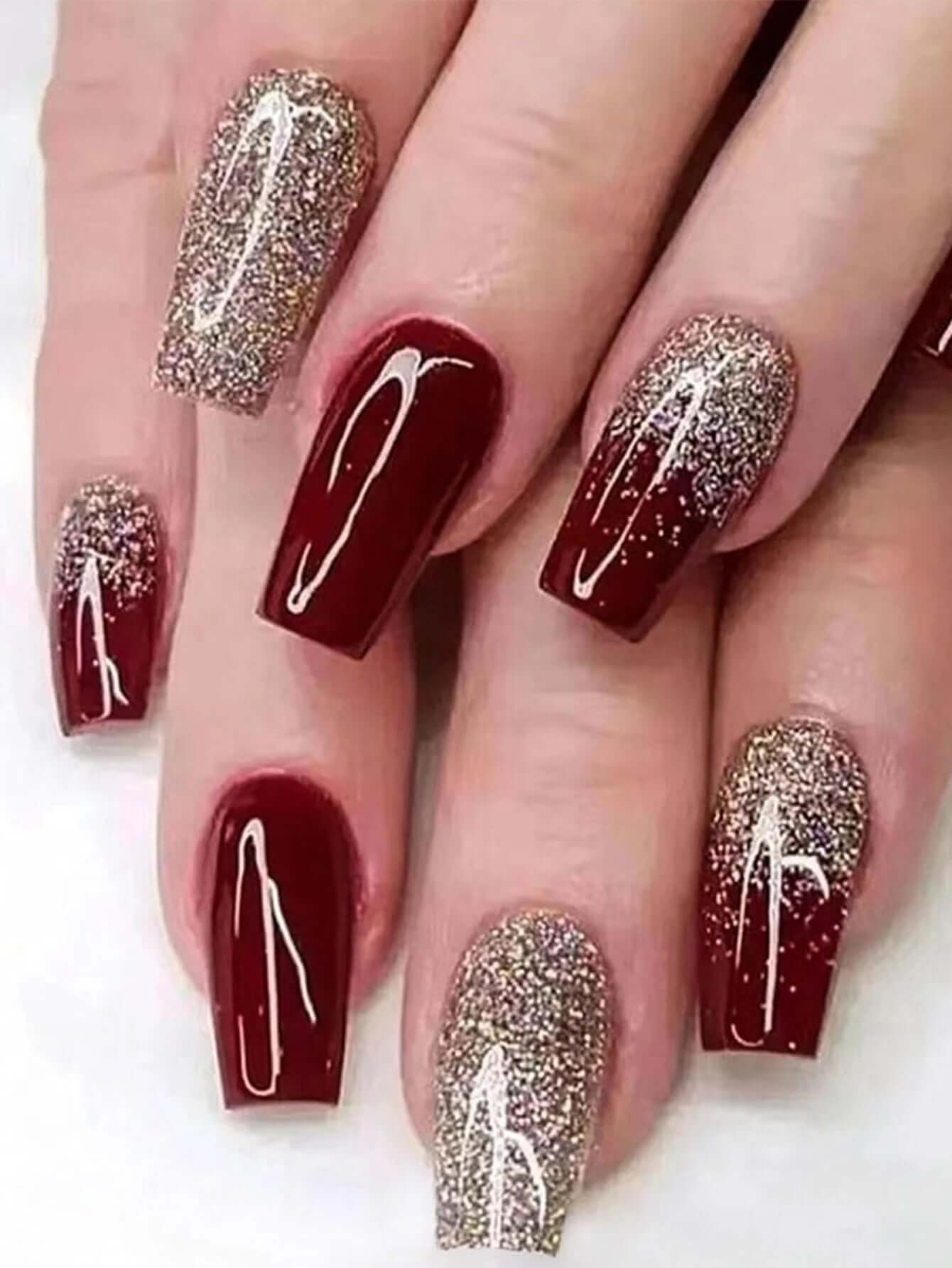 Glossy Pink Press-On Nails 24pcs – Medium Square, Full-Cover Fake Nails