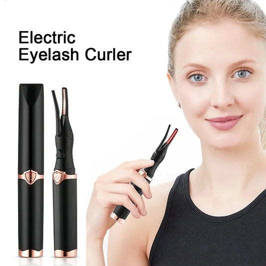 2-in-1 portable heated eyelash curler, long-lasting curling comb clip, USB power supply, 3-speed temperature mode, beauty tool