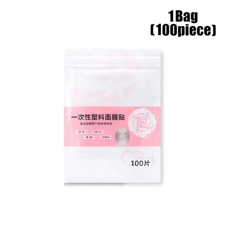 Disposable Full-Face Mask with Neck Stickers – Transparent Paper Wrap (500/100 Pcs)