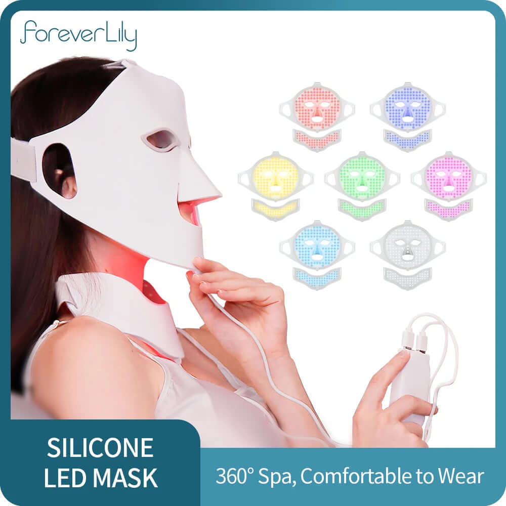 Home Skin Care Device – 7-Color LED Silicone Face Mask