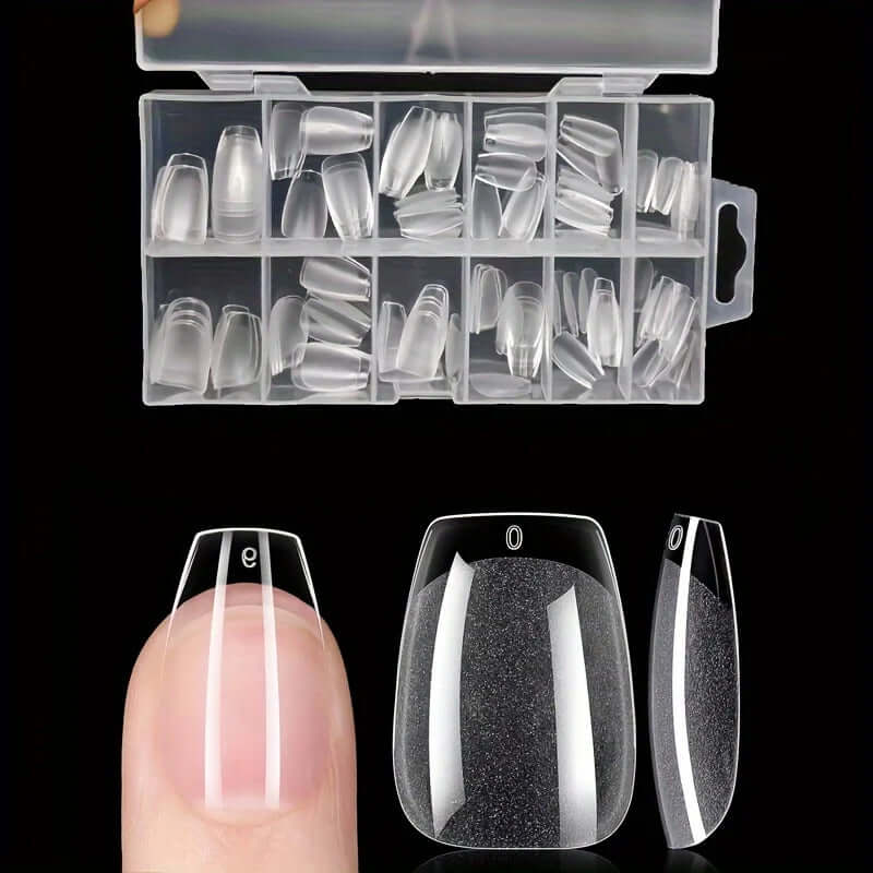 120Pcs Full Cover Press-On Nail Tips – Stiletto, Almond, Square, Coffin, French, Soak-Off Gel Extension Tips