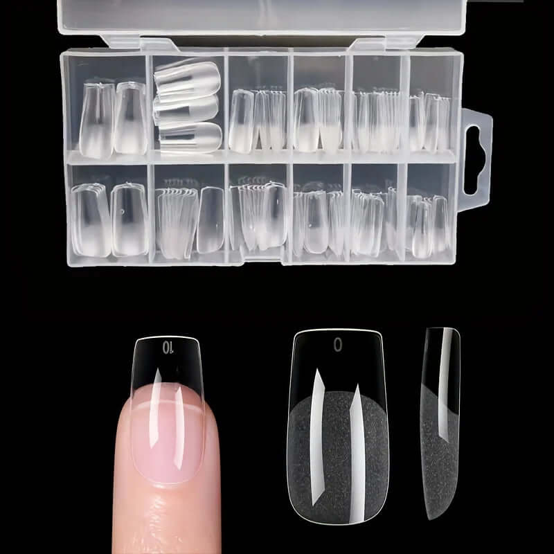 120Pcs Full Cover Press-On Nail Tips – Stiletto, Almond, Square, Coffin, French, Soak-Off Gel Extension Tips