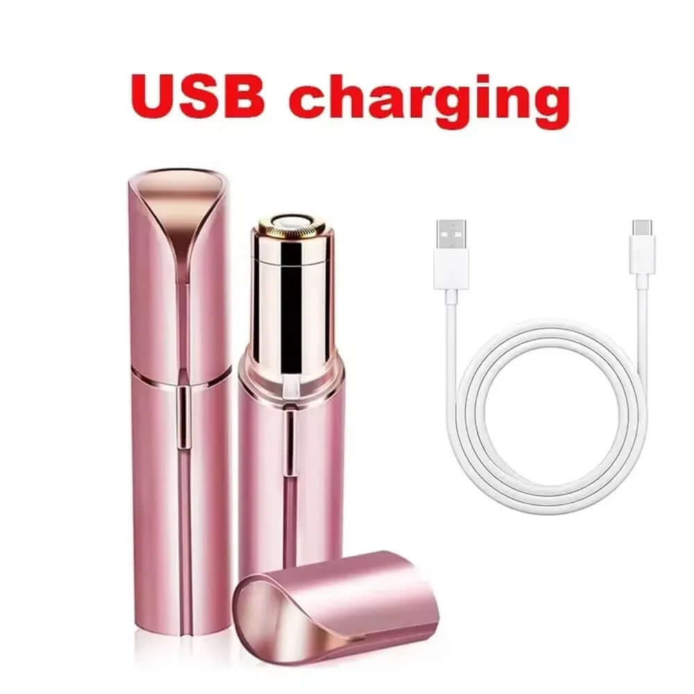 2-In-1 Eyebrow Razor and Hair Shaver (Rechargeable) with LED Light — Lips, Eyebrows, Peach Fuzz
