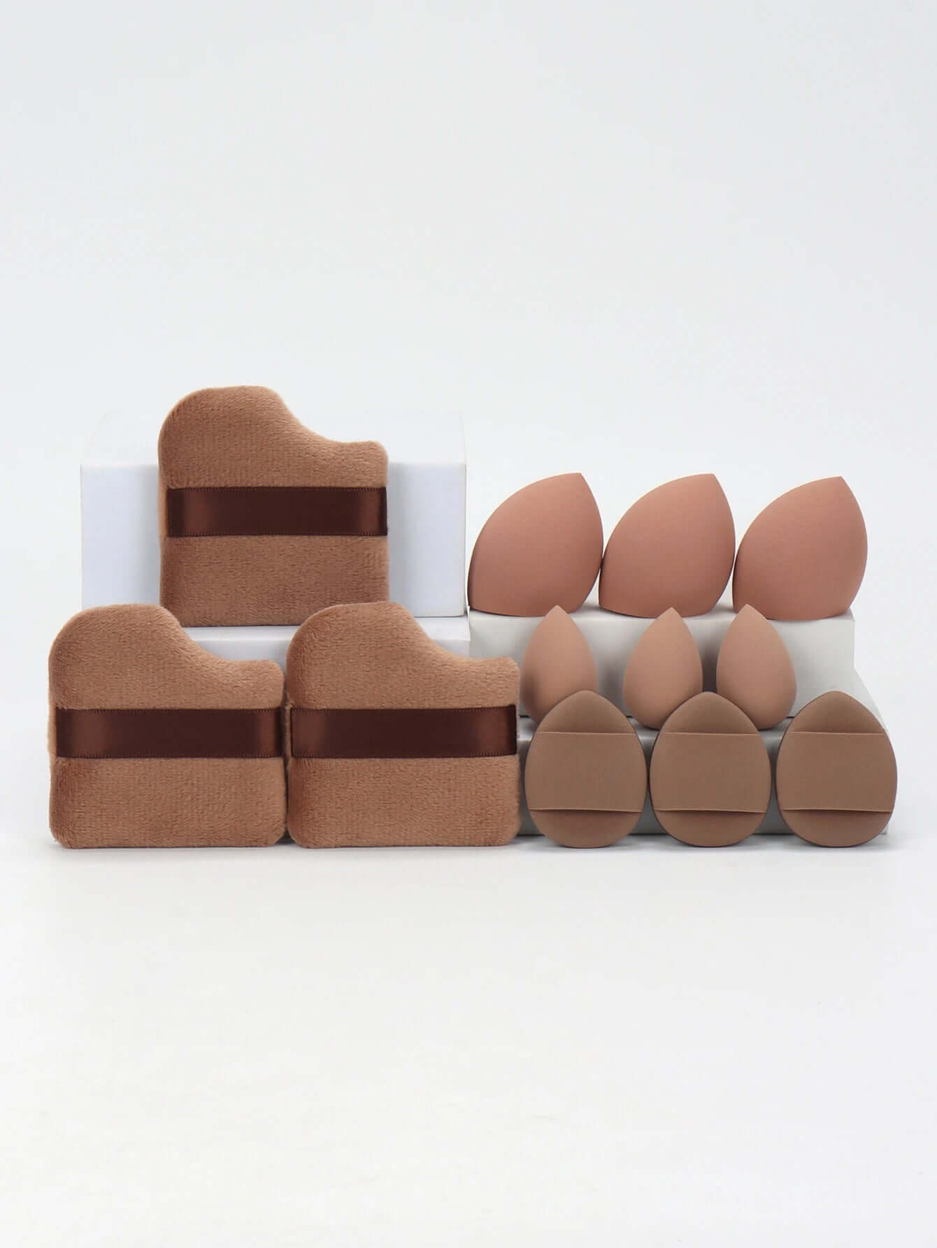 Premium 12-Piece Sponge Set — Loose Powder Puffs, Air Cushions, Beauty Eggs, Mini Sponges.