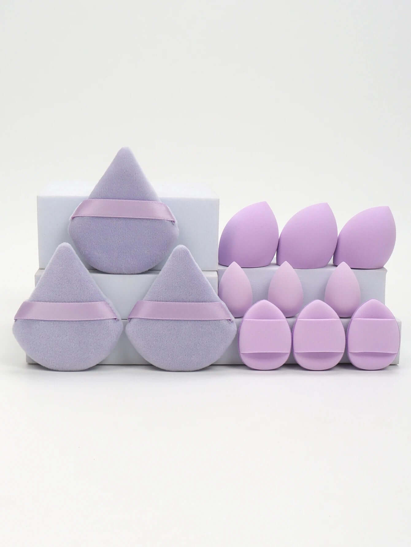 Premium 12-Piece Sponge Set — Loose Powder Puffs, Air Cushions, Beauty Eggs, Mini Sponges.