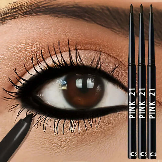 3-Piece Waterproof Black Eyeliner Pencils — Smudge-Proof, Long-Lasting, Beginner-Friendly