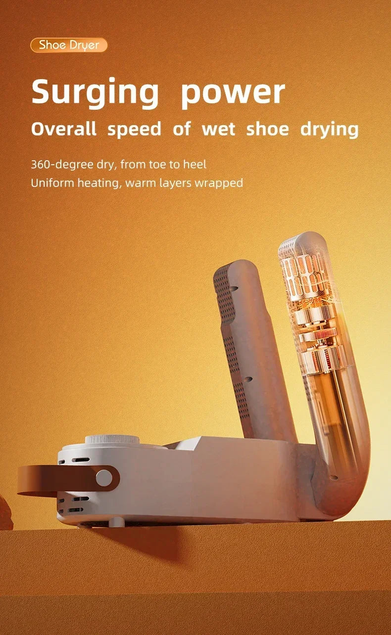 Smart Shoe Dryer with Timer — Quick Dry, Deodorize, Sterilize Household Warmer