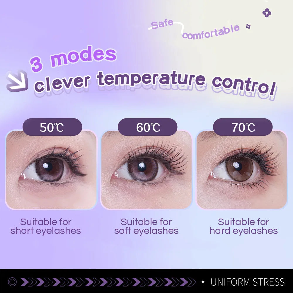Heated Eyelash Curler — Frameless Design, Auto Temperature Control, Rechargeable
