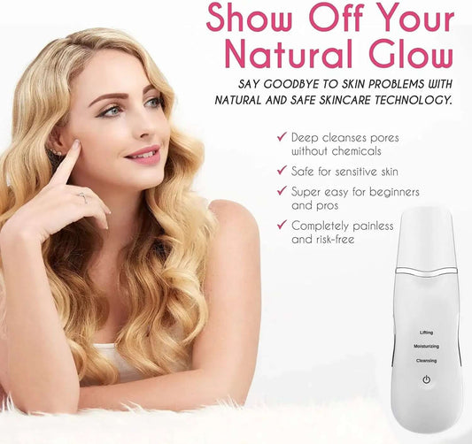 Ultrasonic Face Cleaning Scrubber – Deep Cleansing, Pore Peeling