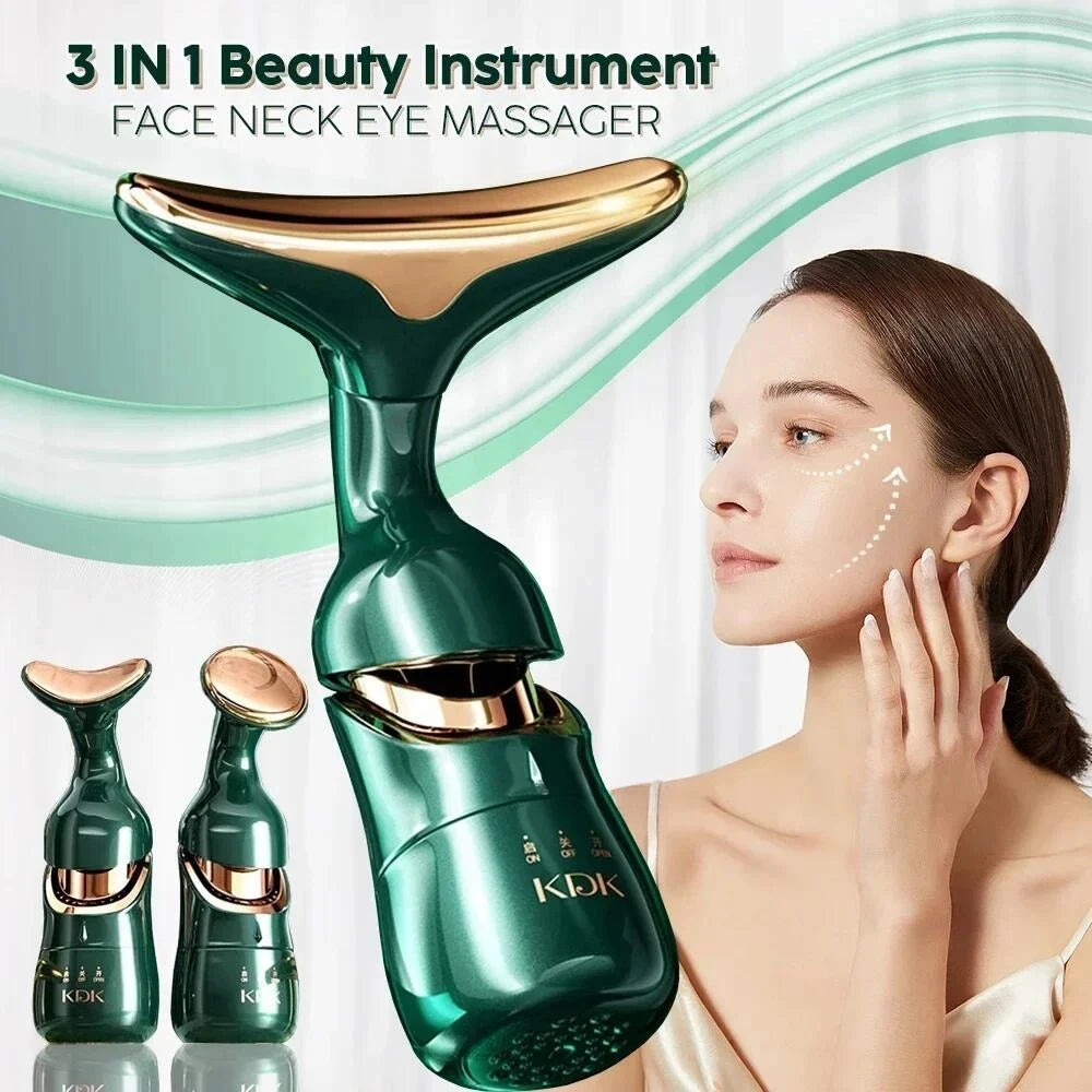 3-in-1 Facial Lifting Device — Neck, Eye Massage & Face Slimmer with EMS