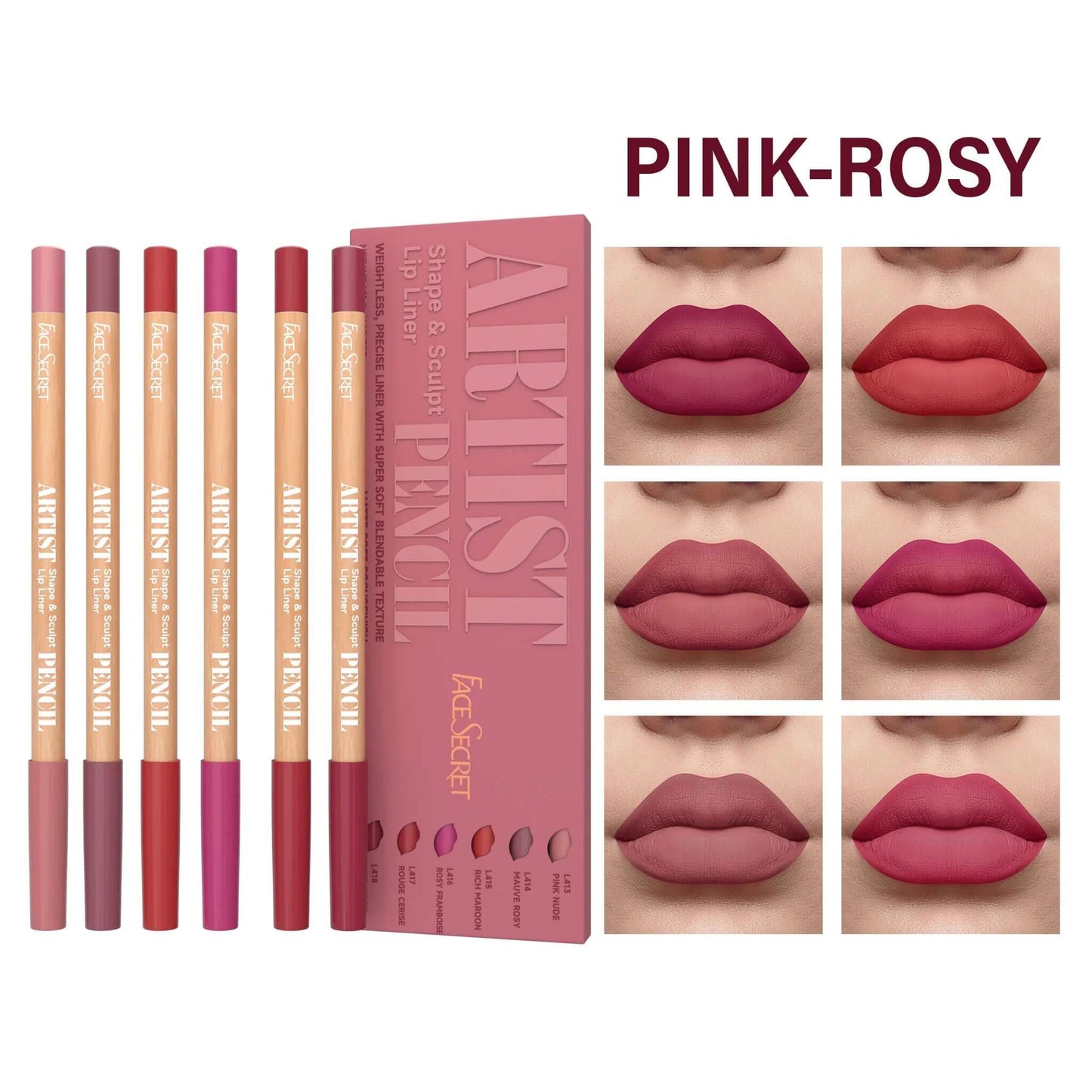 Lip Liner Pencil Set — Myelyora Artist Shape Sculpt, Matte Soft & Bendable
