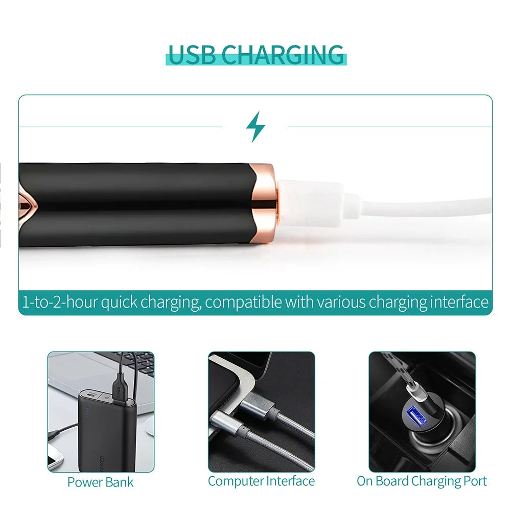 2-in-1 portable heated eyelash curler, long-lasting curling comb clip, USB power supply, 3-speed temperature mode, beauty tool