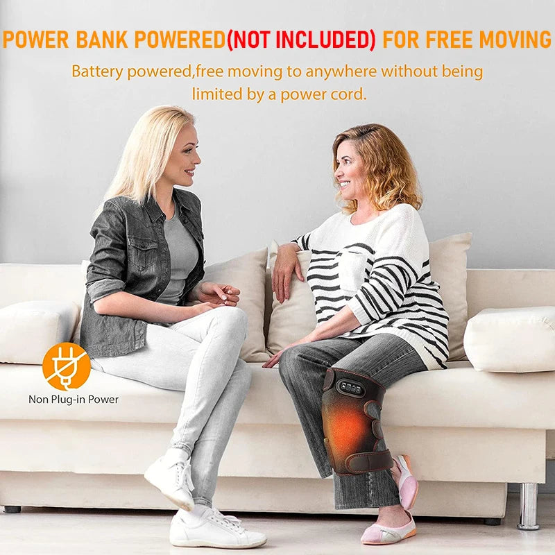 Electric Heated Vibration Knee Massage Pad 3 in 1 Massager for Shoulder Elbow Hot Compress Thermal Joint Brace Muscle Relaxation