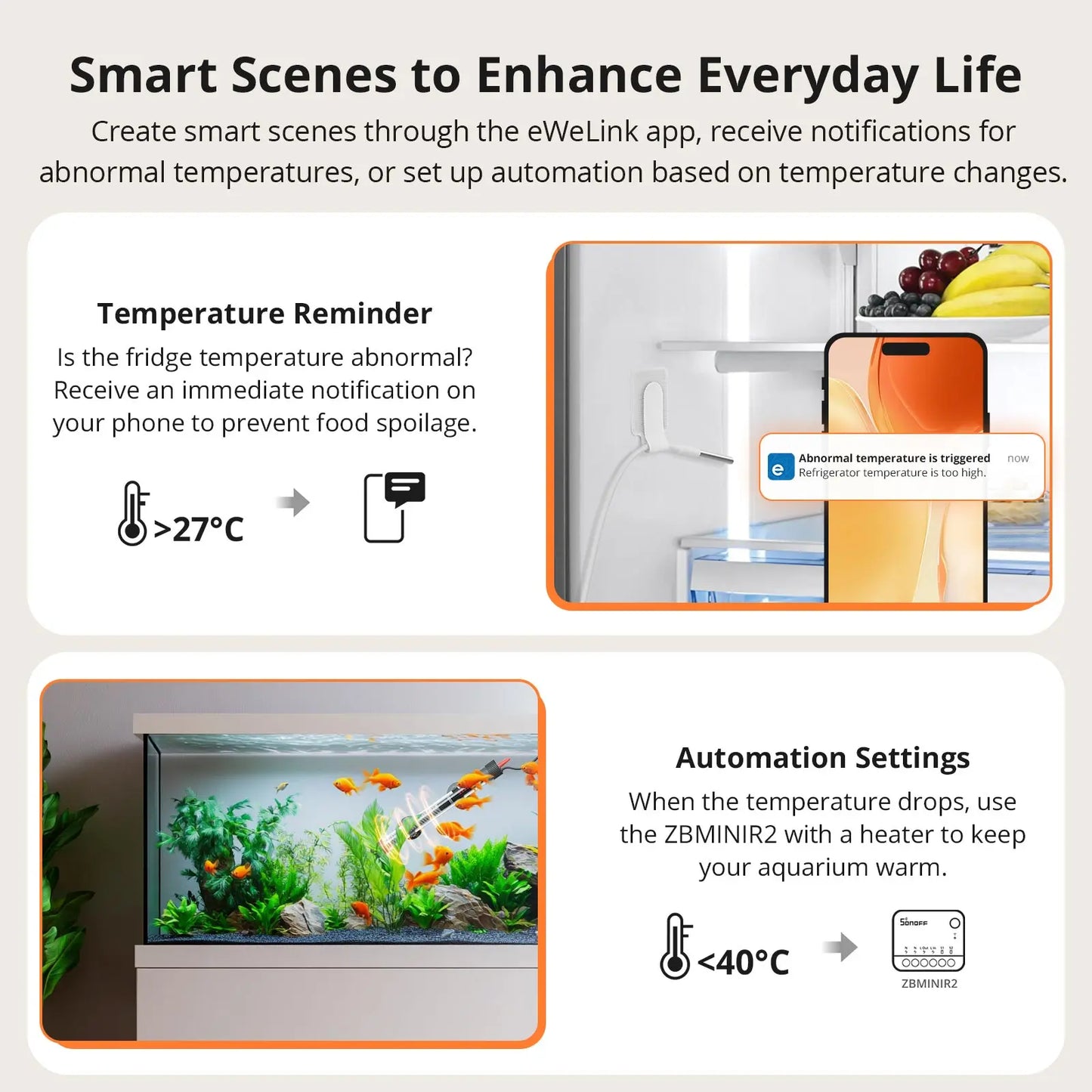 SONOFF SNZB-02LD IP65 Zigbee LCD Smart Thermometer With Probe Detect Pool Bathtub Fridge Freezer Liquid Temperature Measurement