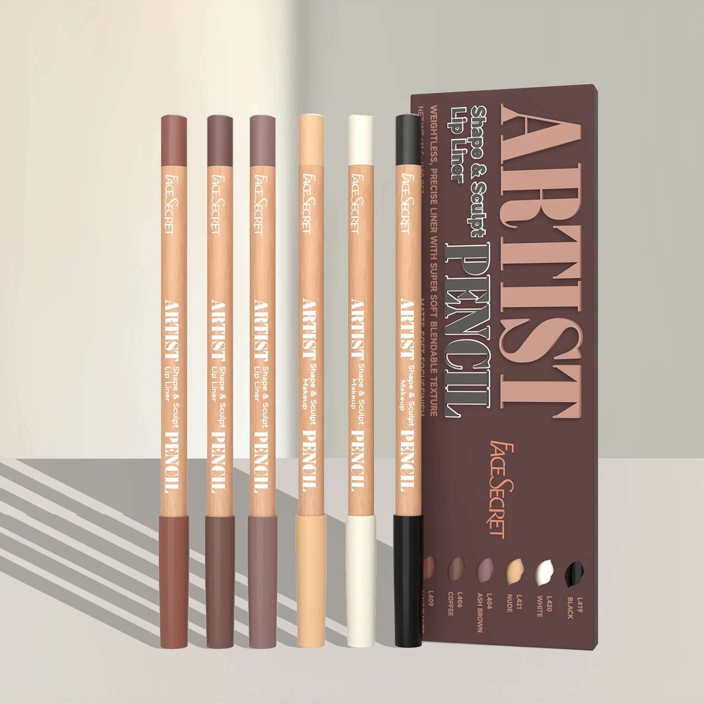 Lip Liner Pencil Set — Myelyora Artist Shape Sculpt, Matte Soft & Bendable