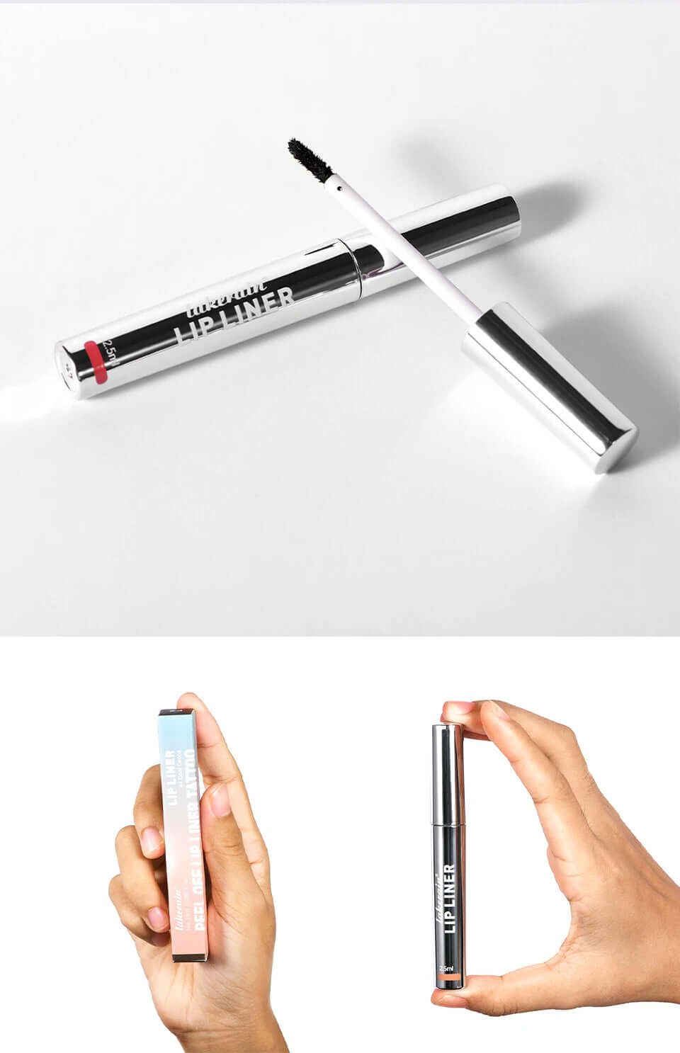 Waterproof Lip Liner with Peel-Off Lip Gloss — Matte Brown Tint, Tear-Off Stain