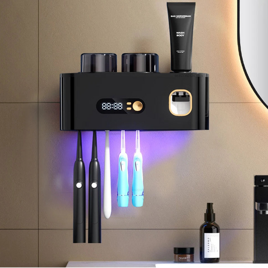 3-in-1 Portable Toothbrush Care Kit — UV Sterilization, Drying, Wall-Mounted Holder