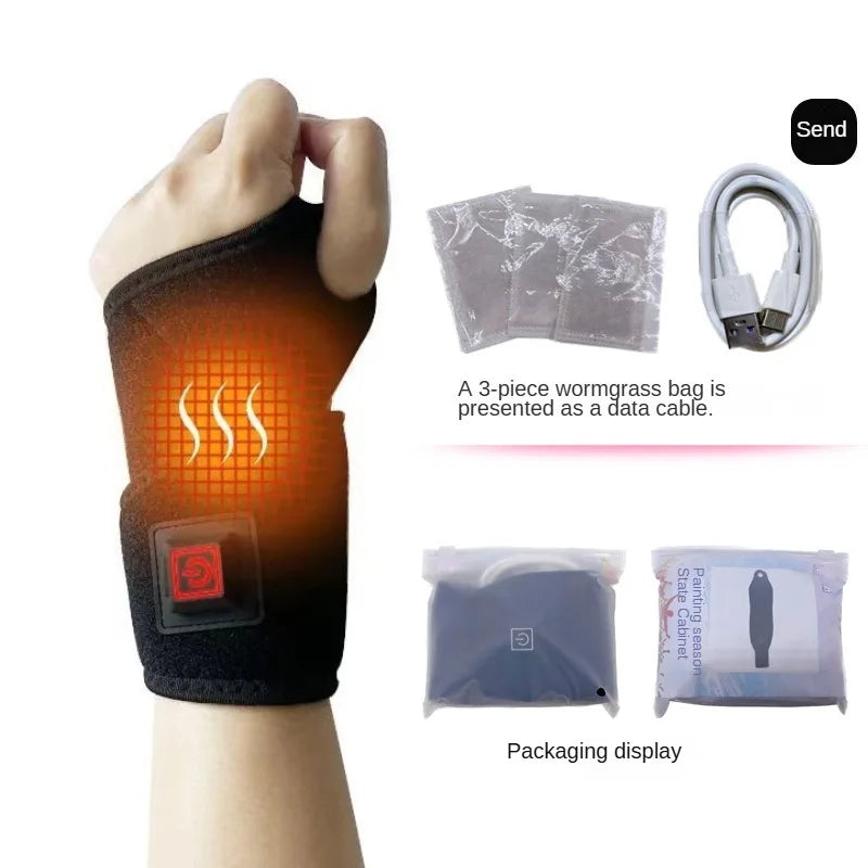 Smart Electric Heating Wrist Massager Brace Warm Arthritis Wristband Hot Compress Support Sleeve Hand Joint Brace Tool Health