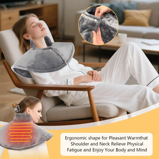 Heating Shawl Heated Pad for Neck with 9 Heat Levels Heat Cushion Shoulder Back Joint Muscle Soreness Pain Relief with 4 Timers