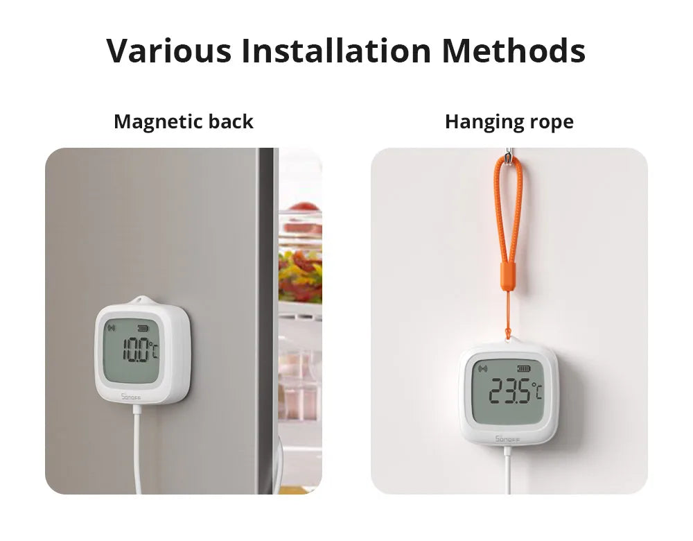 SONOFF SNZB-02LD IP65 Zigbee LCD Smart Thermometer With Probe Detect Pool Bathtub Fridge Freezer Liquid Temperature Measurement